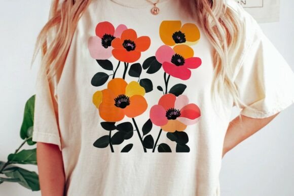 Abstract Poppy Flower Graphic Design: A Modern Asset for Creators