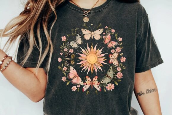 Celestial & Botanical: Using the Vintage Butterfly Sun Wreath Graphic