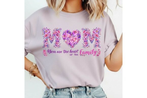 Designing with Heart: Mom Floral PNG Graphic Tee Designs