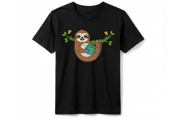 Earth Day Sloth Graphic T-shirt: A Hug for the Planet