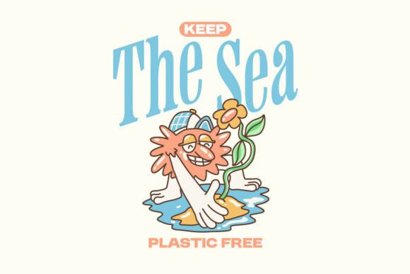 Keep the Sea Plastic Free Graphic Tee: Your Ready-to-Print Design Asset