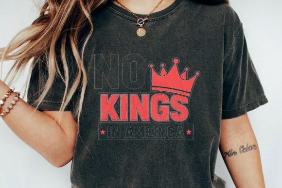 No Kings in America Crown Graphic Png for Modern Creators