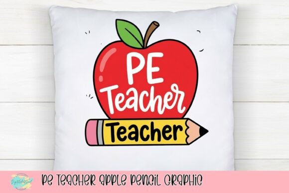 PE Teacher Apple Pencil Graphic: A Playful Branding Asset