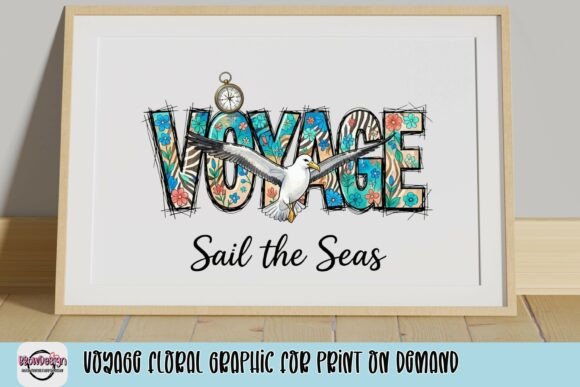 Set Sail with the Voyage Floral Graphic for Print on Demand