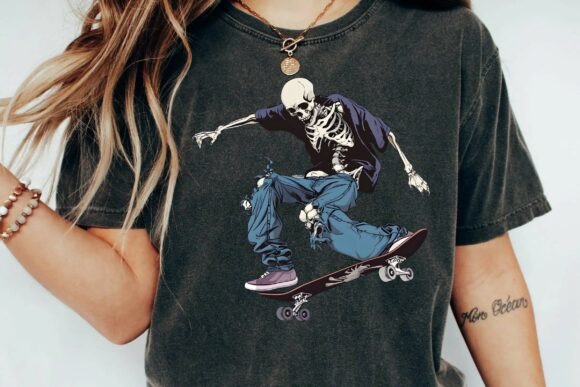 Skater Skull Vintage Design PNG: A Graphic Edge for Streetwear