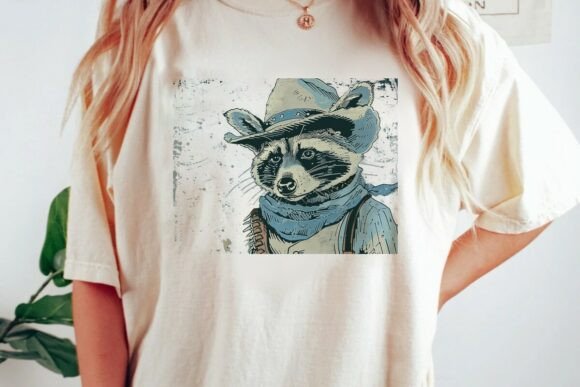 The Untamed Appeal of the Cowboy Raccoon Western Graphic
